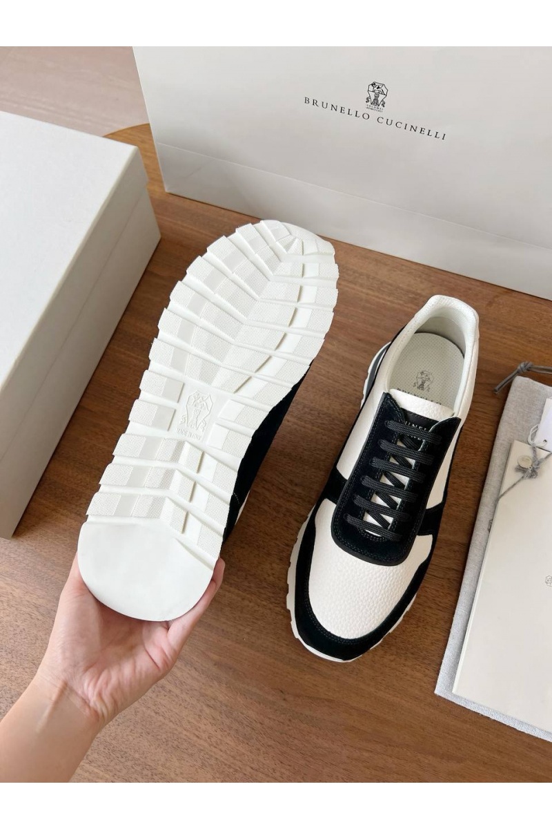 Brunеllо Сuсinеlli Комбинированные кроссовки Premium - White / Black