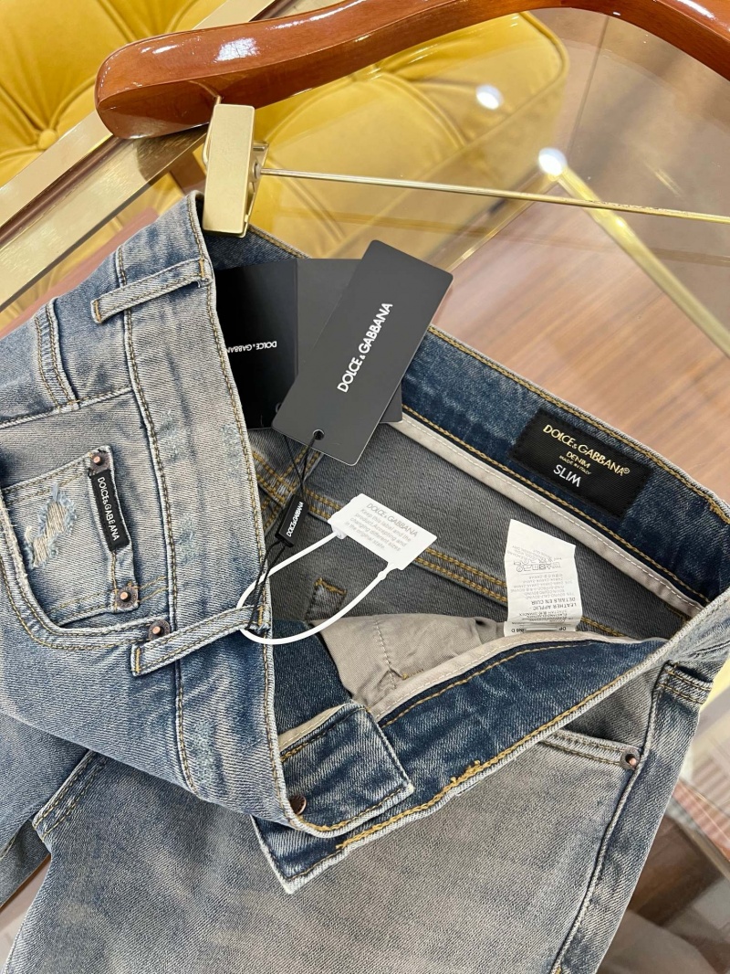 Dоlсе & Gаbbаnа Мужские синие джинсы slim fit Premium