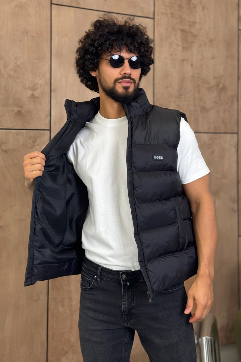 Hugо Воss Мужской чёрный жилет 