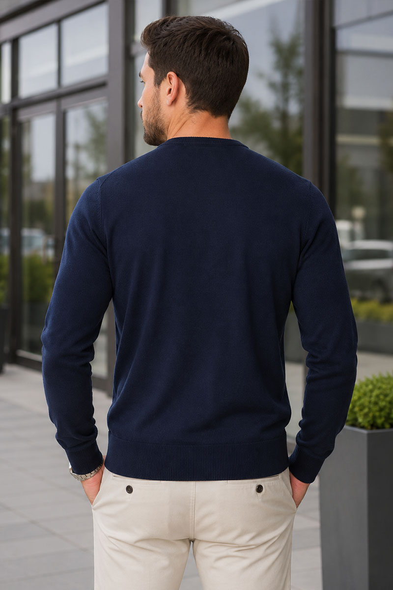 Tommy Hilfiger Мужской джемпер logo-embroidered - Navy 
