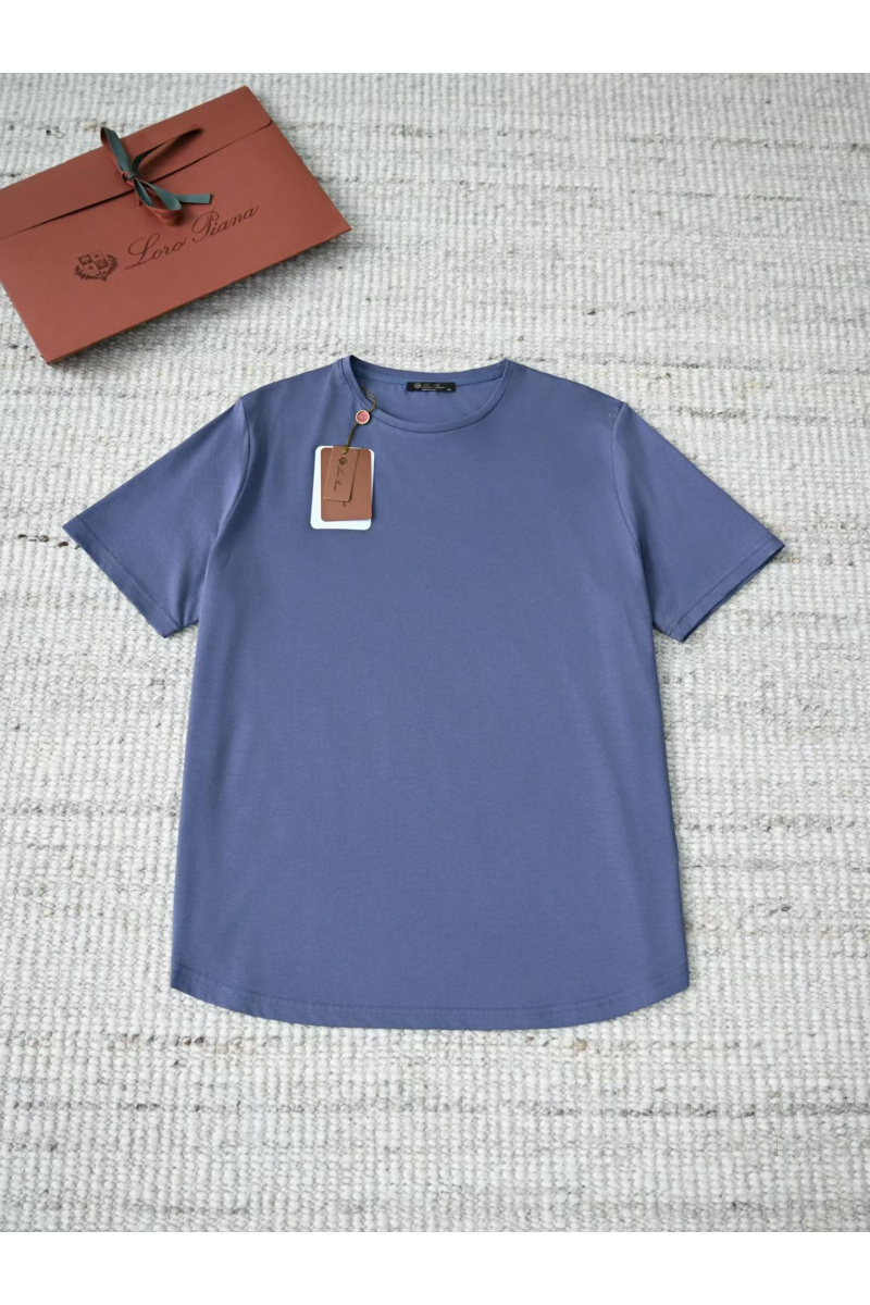 Loro Piana Мужская синяя футболка premium 