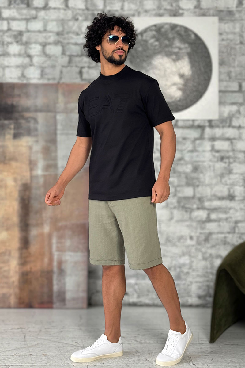 Emporio Armani EA7 Мужская чёрная футболка 