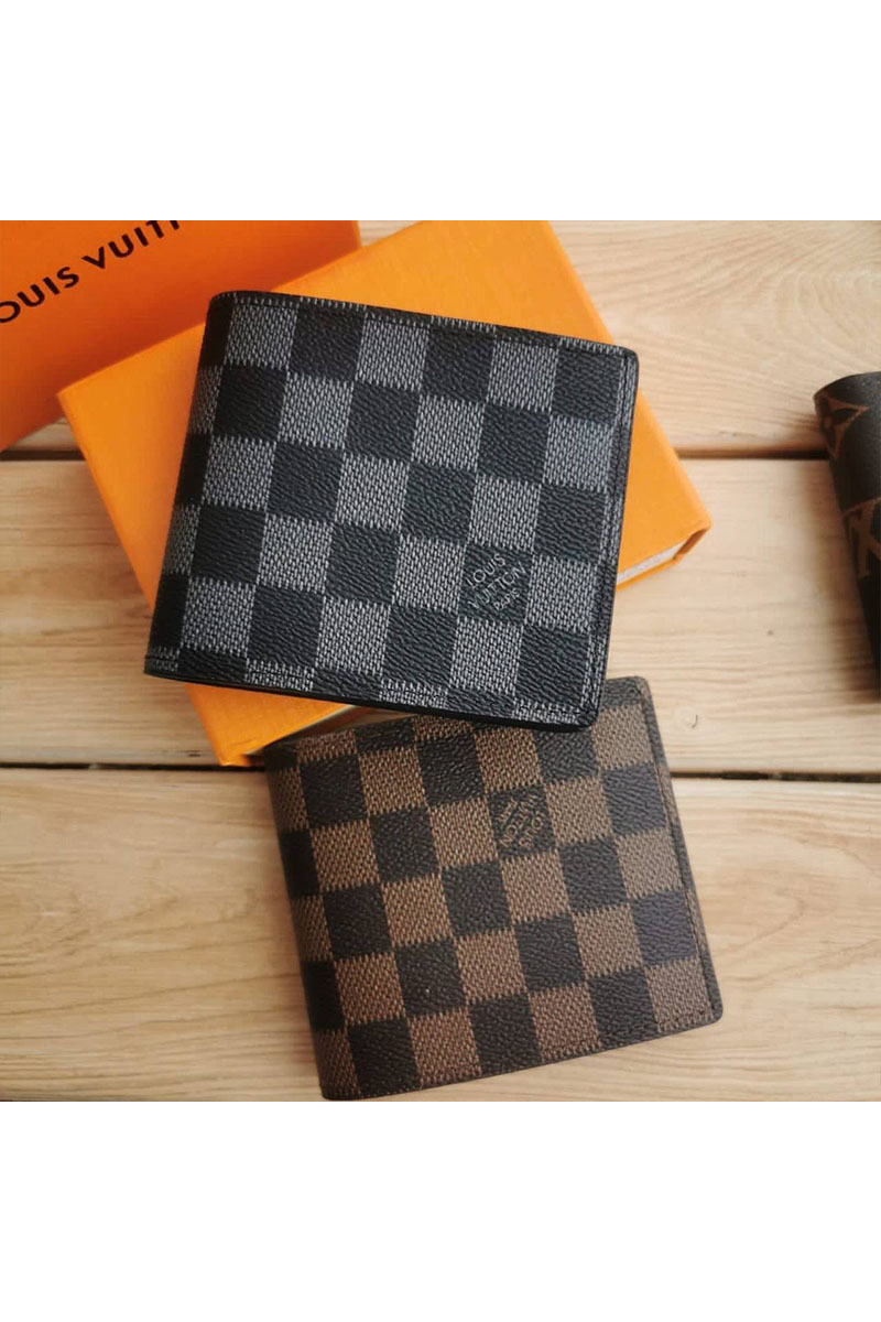 Lоuis Vuittоn Кожаный кошелёк Marco Damier 11x9.5 см