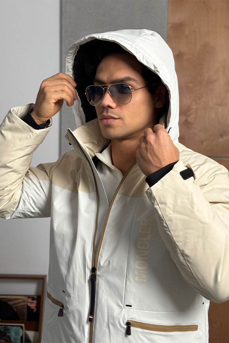 Moncler Пуховик Grenoble Fussen Ski - White / Beige 
