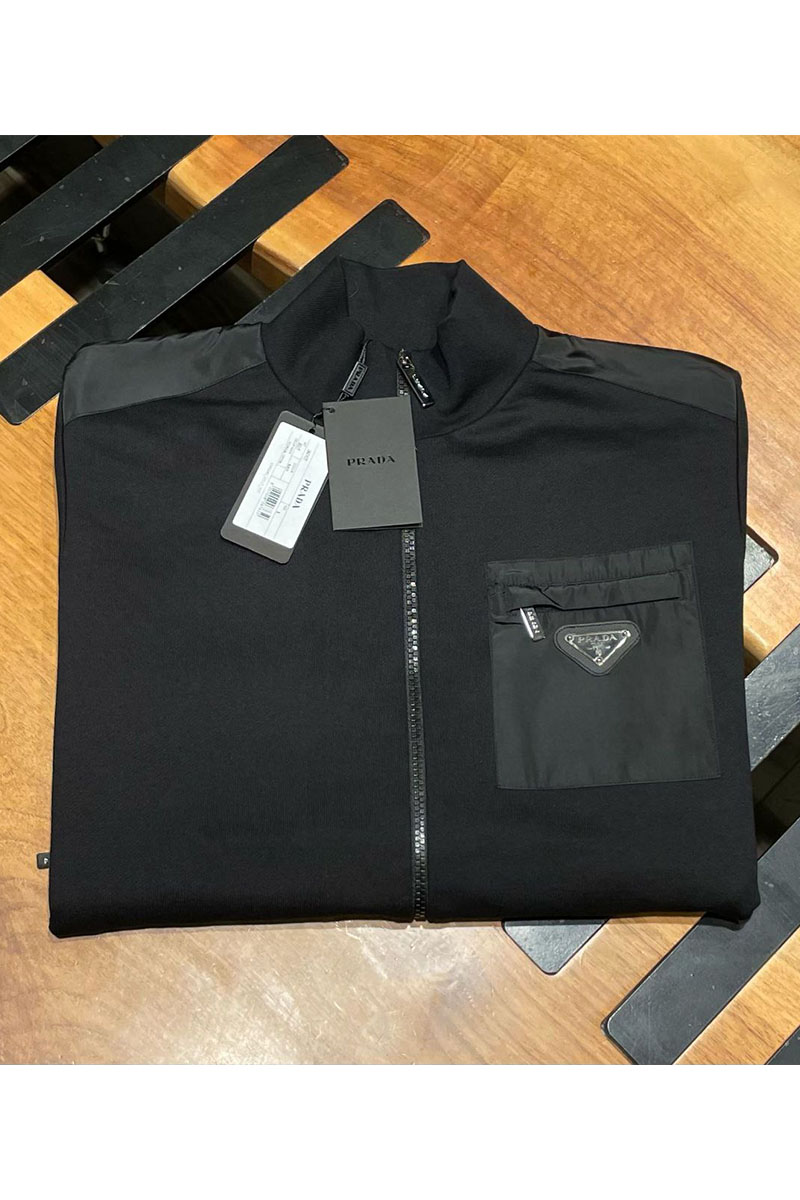 Prada Чёрная кофта на молнии Re-Nylon Gabardine