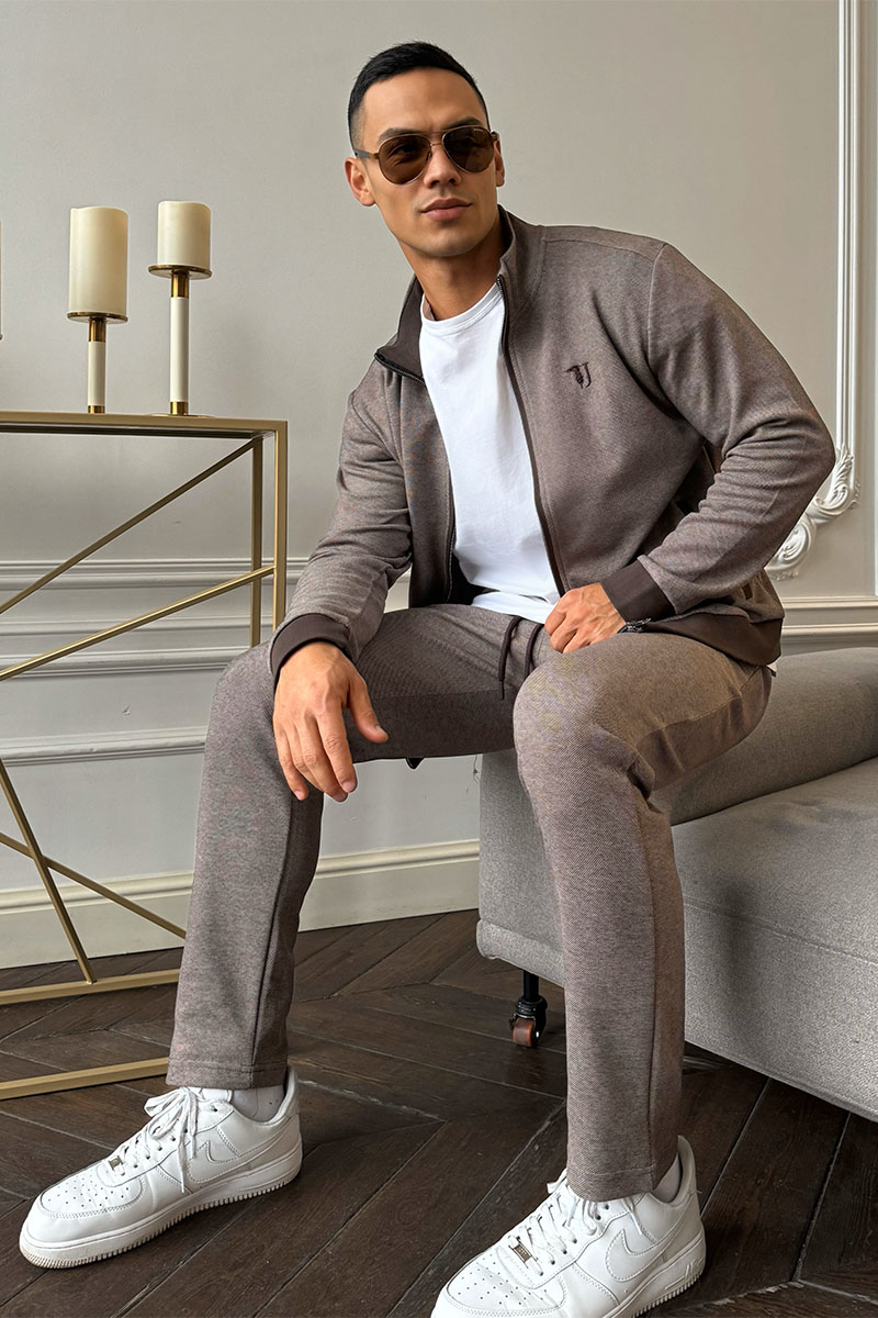 Trussardi Мужская кофта embroidered logo - Brown 