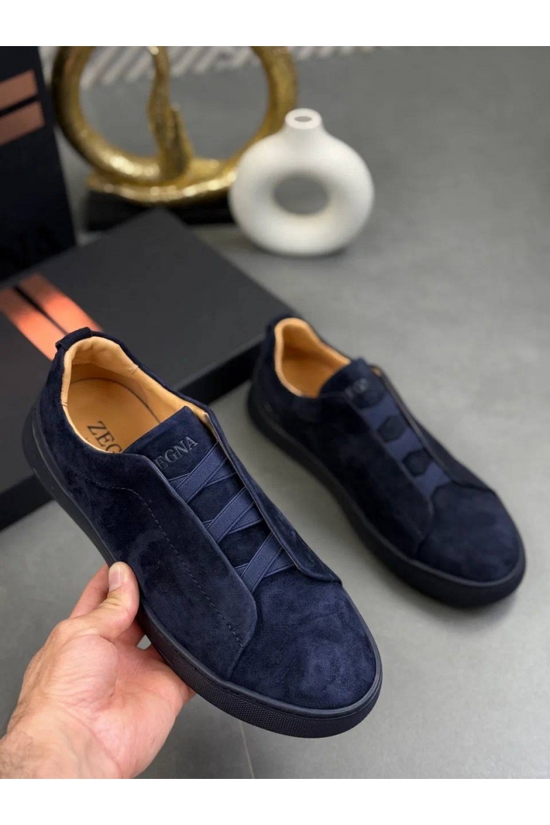 Zegna Замшевые кроссовки Triple Stitch