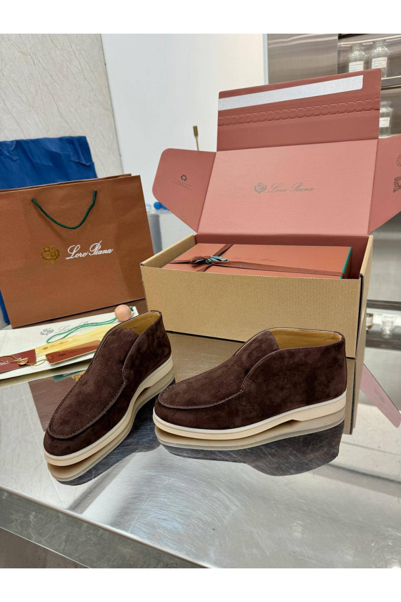 Loro Piana Женские замшевые лоферы premium - Brown