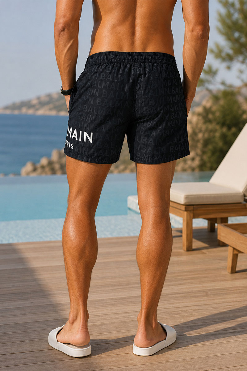 Balmain Мужские чёрные шорты Paris