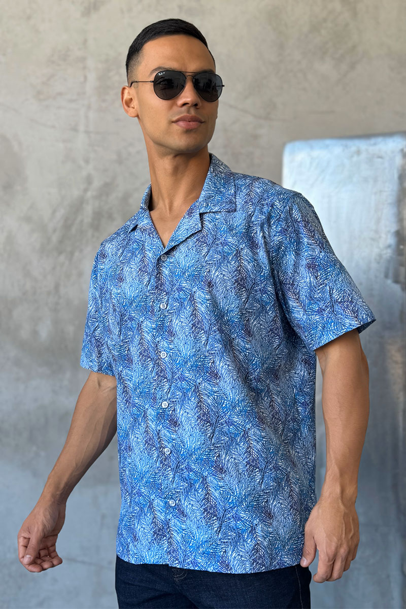 Dоlсе & Gаbbаnа Мужская синяя рубашка floral-print 