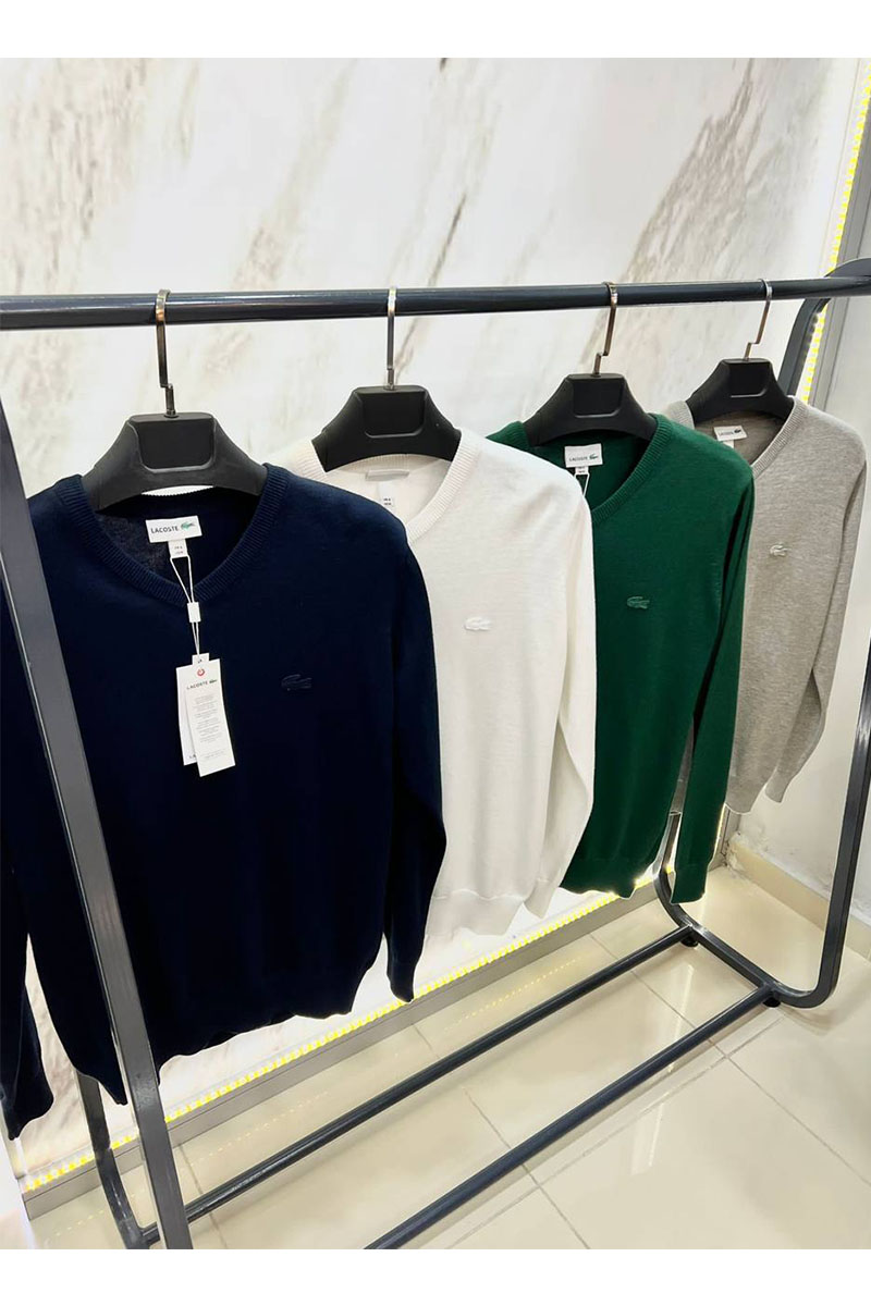 Lacoste Джемпер тёмно-синего цвета V-Neck