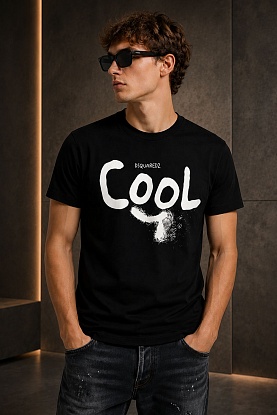 Чёрная оверсайз футболка Cool-print