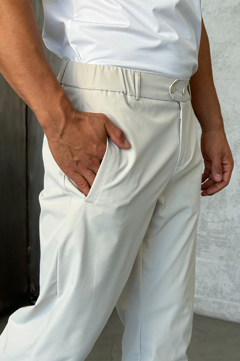Zilli Мужские светло-бежевые брюки slim fit