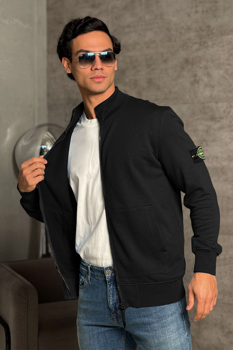 Stone Island Кофта чёрного цвета Zip-Up Compass-patch