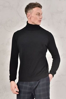 Мужская водолазка Premium - Black