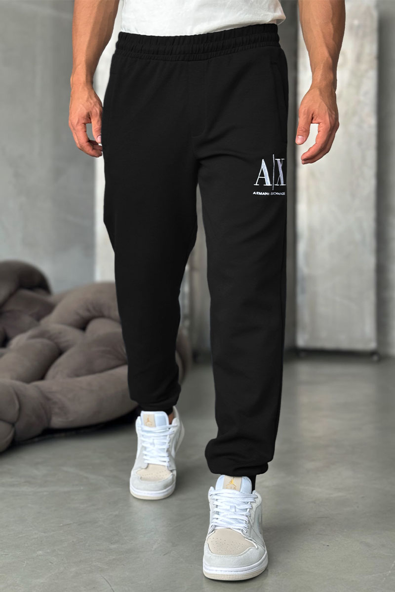 Emporio Armani EA7 Спортивные штаны logo-embroidered - Black