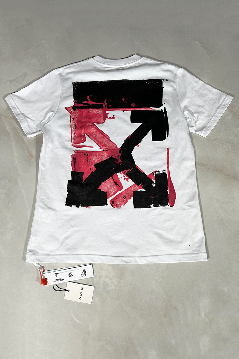 Off-White Белая оверсайз футболка Acrylic Arrow
