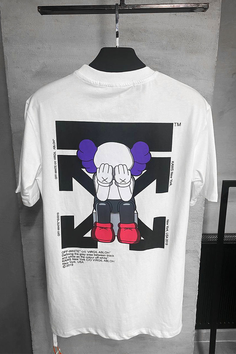 Off-White Белая оверсайз футболка Kaws