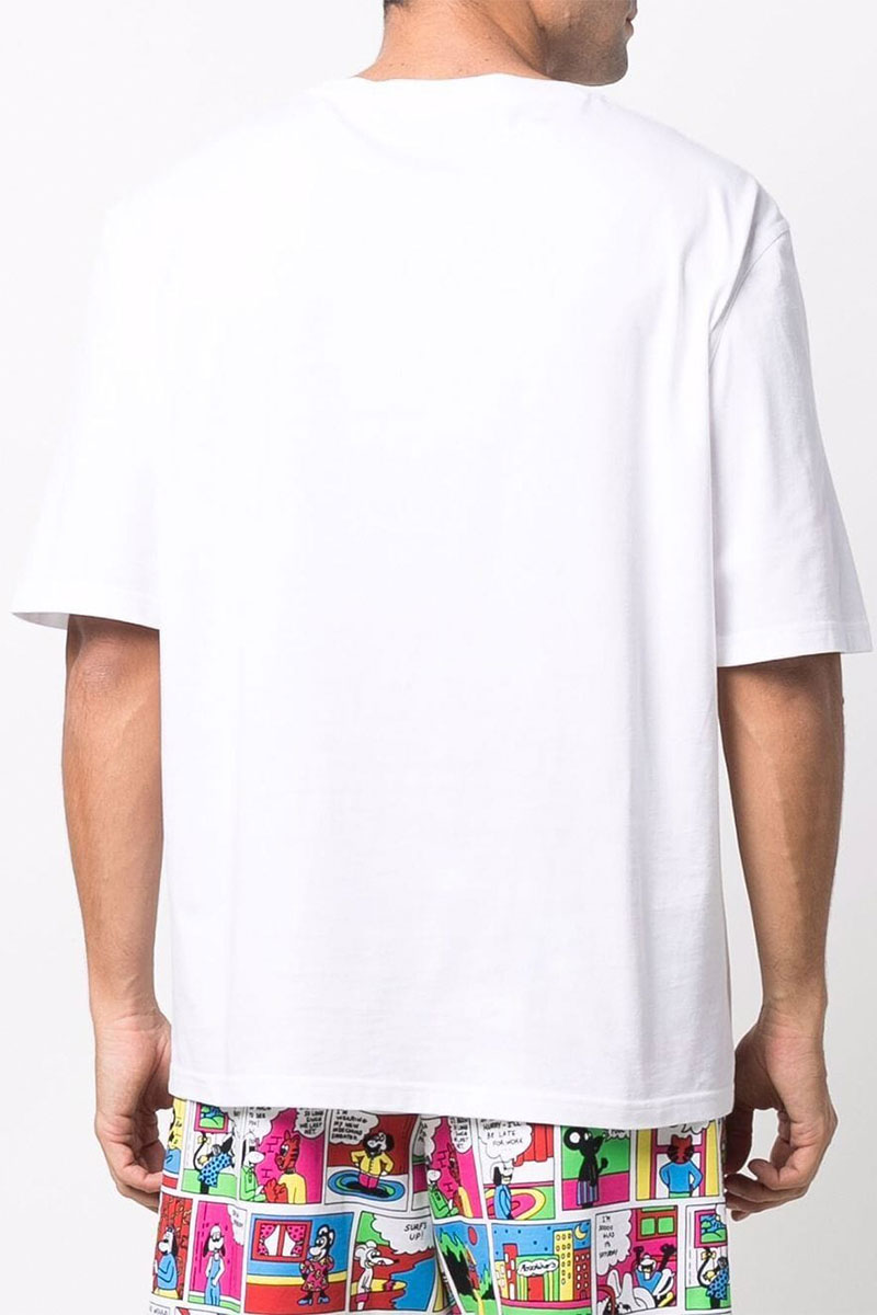 Moschino Белая оверсайз футболка colourblocked logo