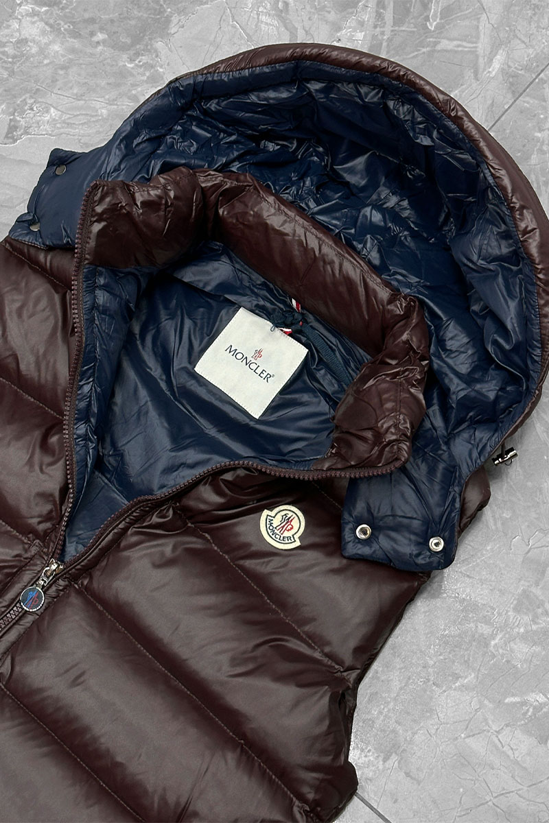 Moncler Мужской жилет logo-patch - Brown