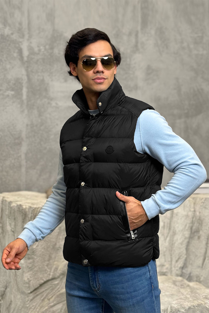 Moncler Чёрный жилет Herniaire logo-patch 