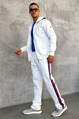 Белый спортивный костюм striped logo 