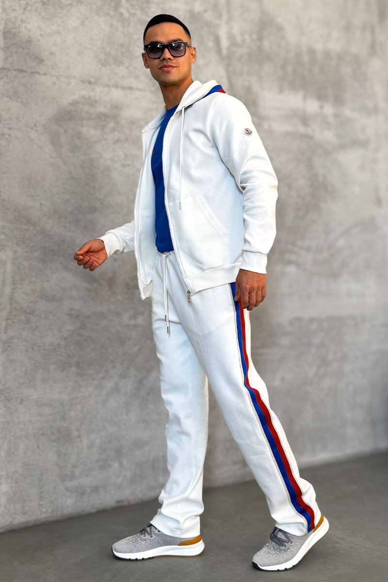 Moncler Белый спортивный костюм striped logo 