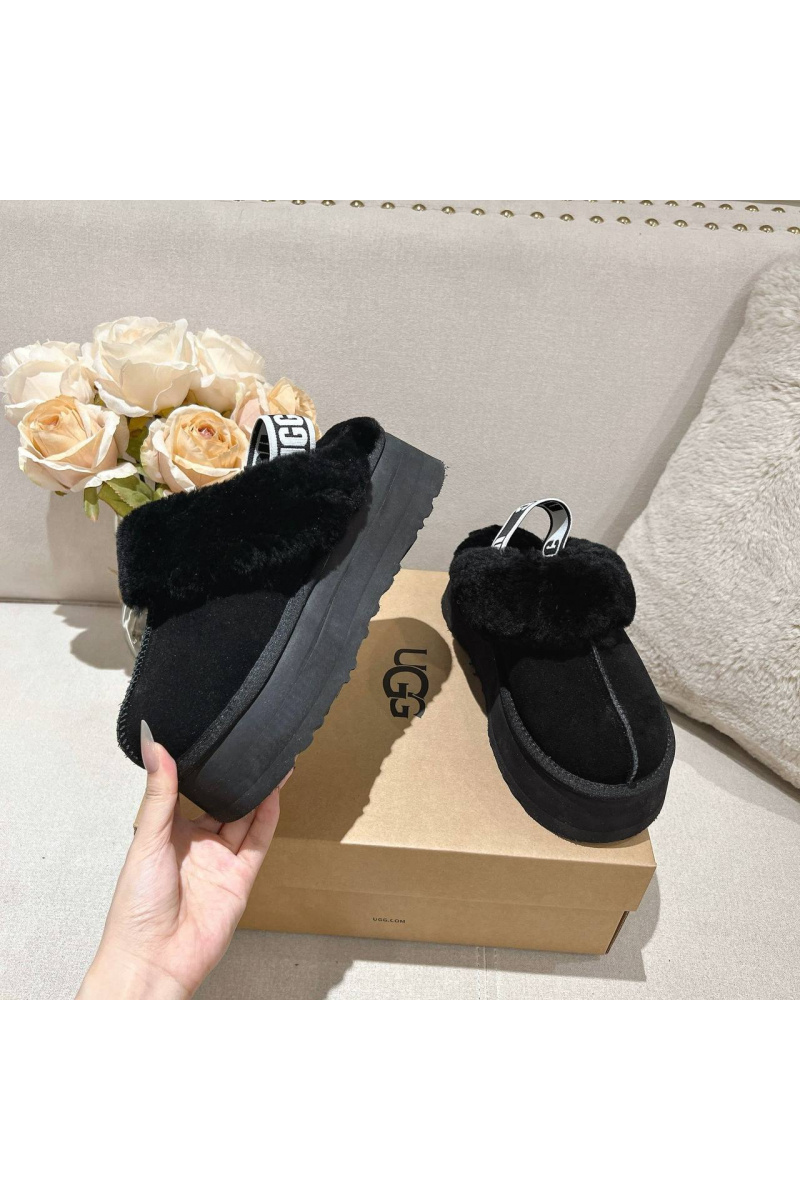 UGG Замшевые женские слиперы с мехом Funkette Platform
