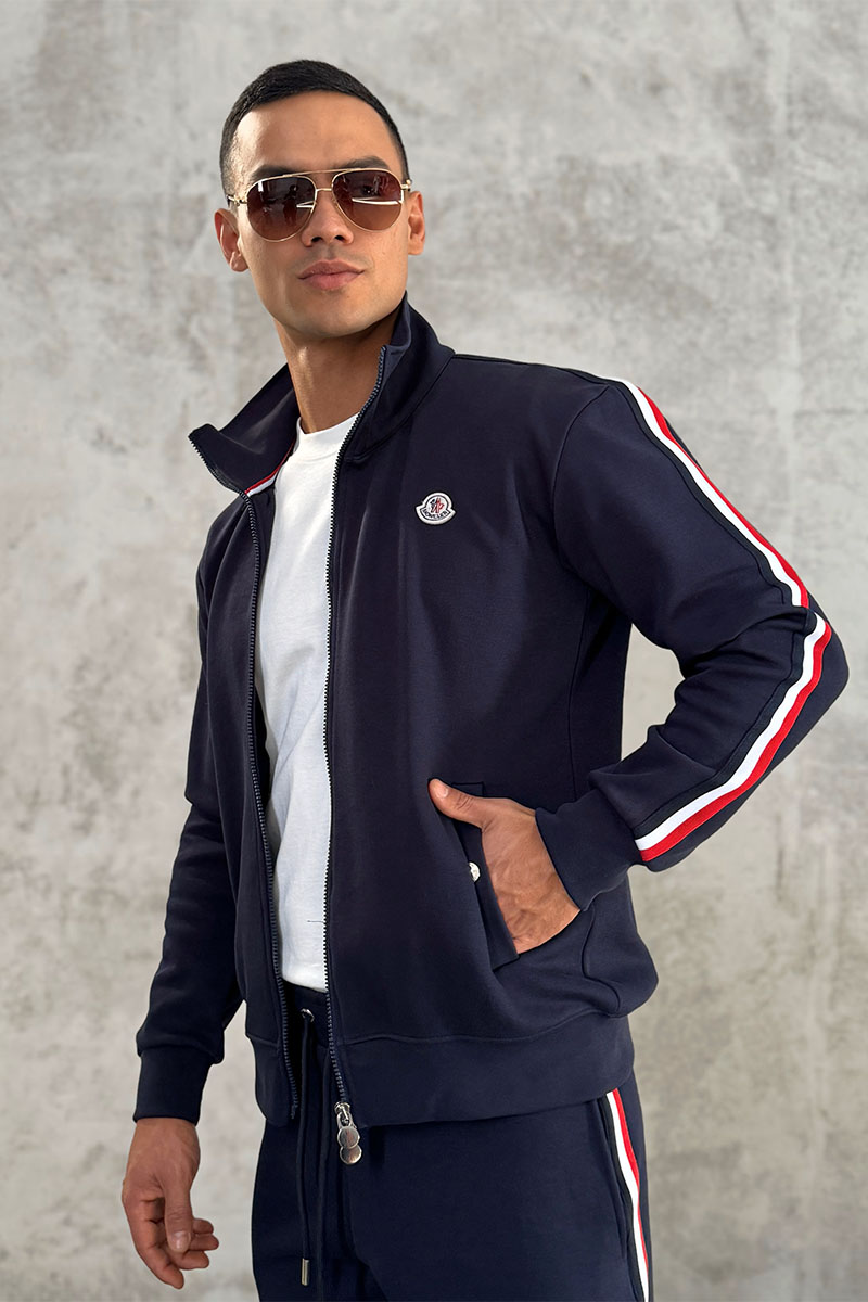 Moncler Тёмно-синий спортивный костюм logo-patch