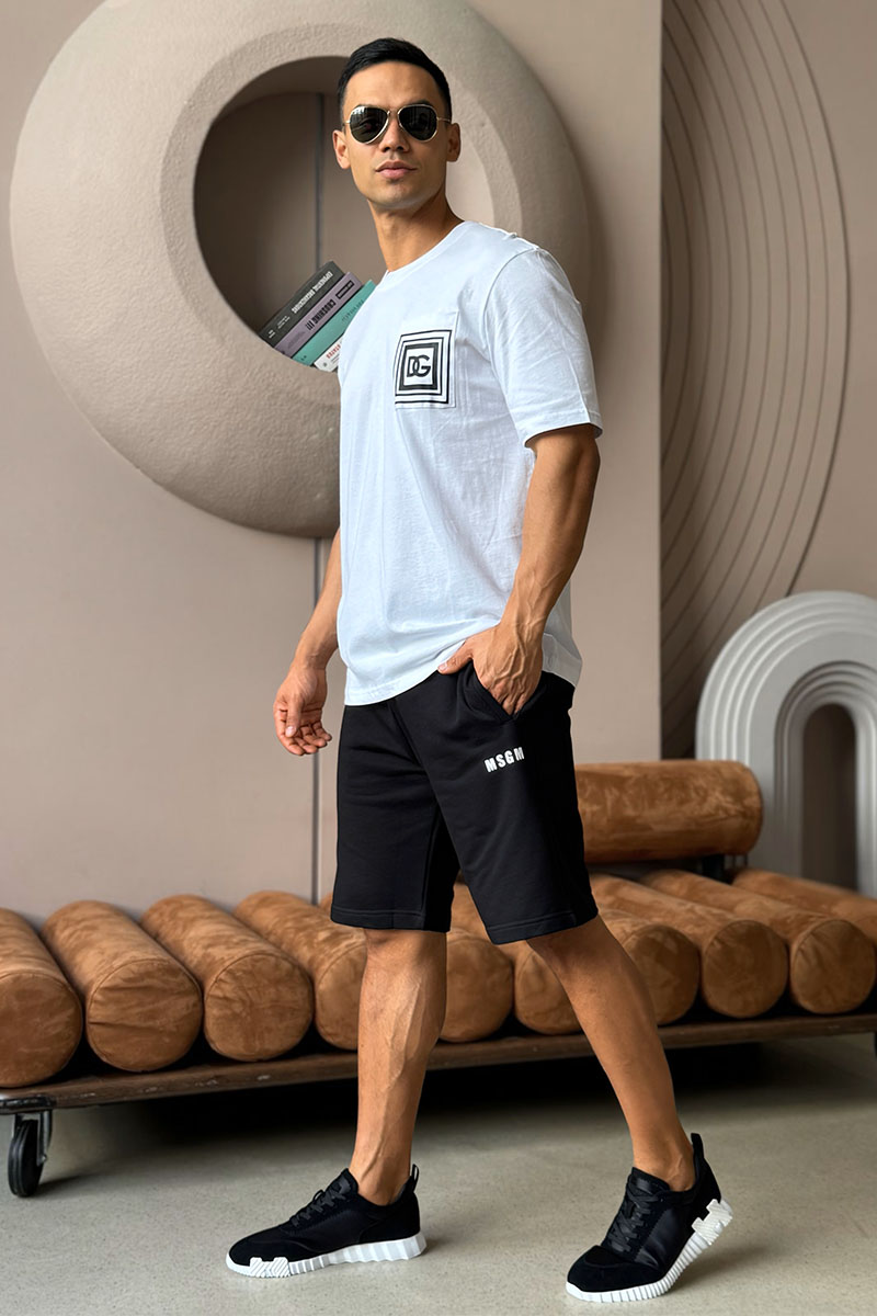 Designer Clothing Мужские чёрные шорты MSGM