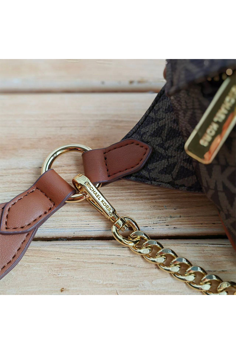 Michael Kors Кожаная поясная сумка Perry 27x14 см - Brown