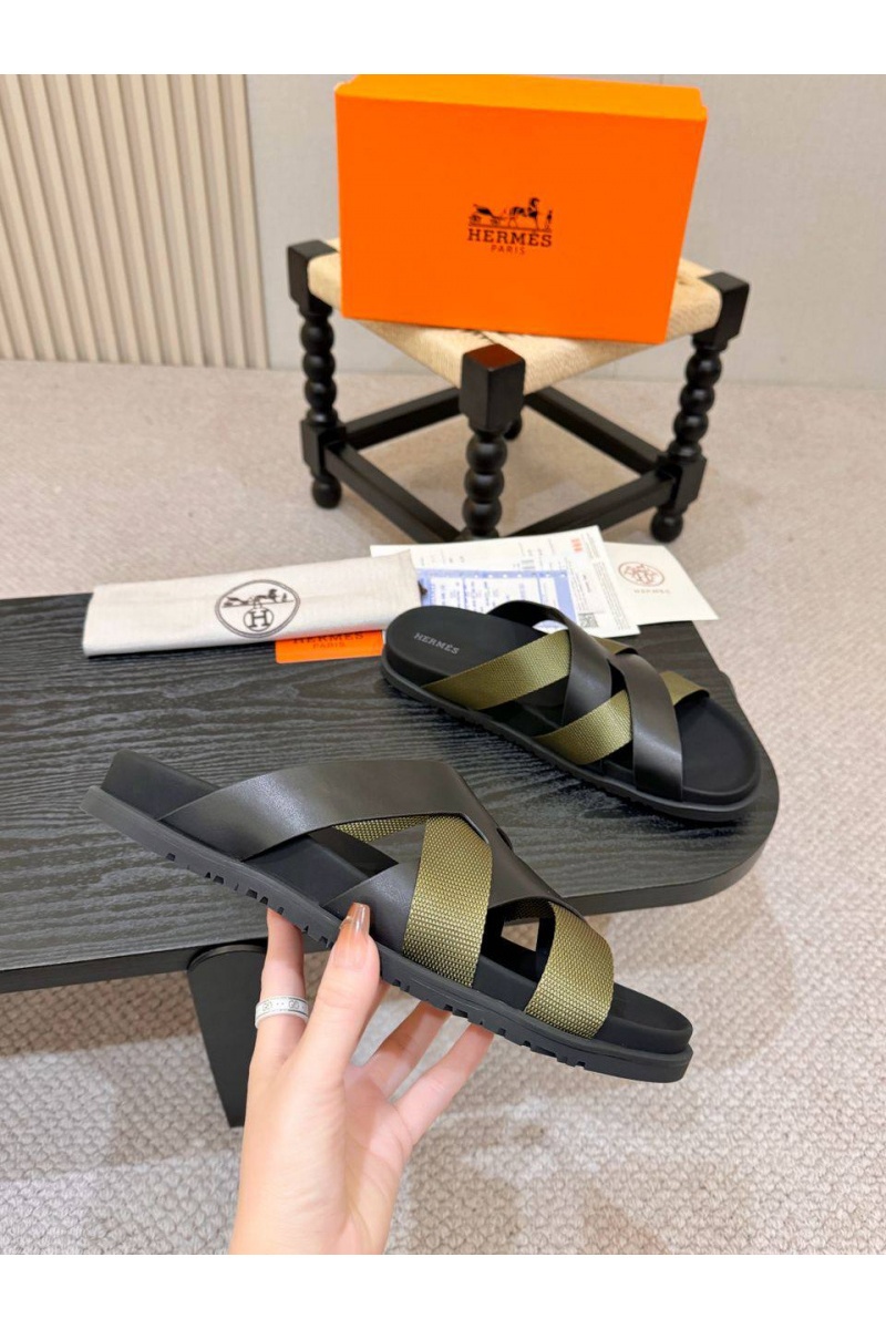 Hermes Кожаные шлёпанцы Kazimir 