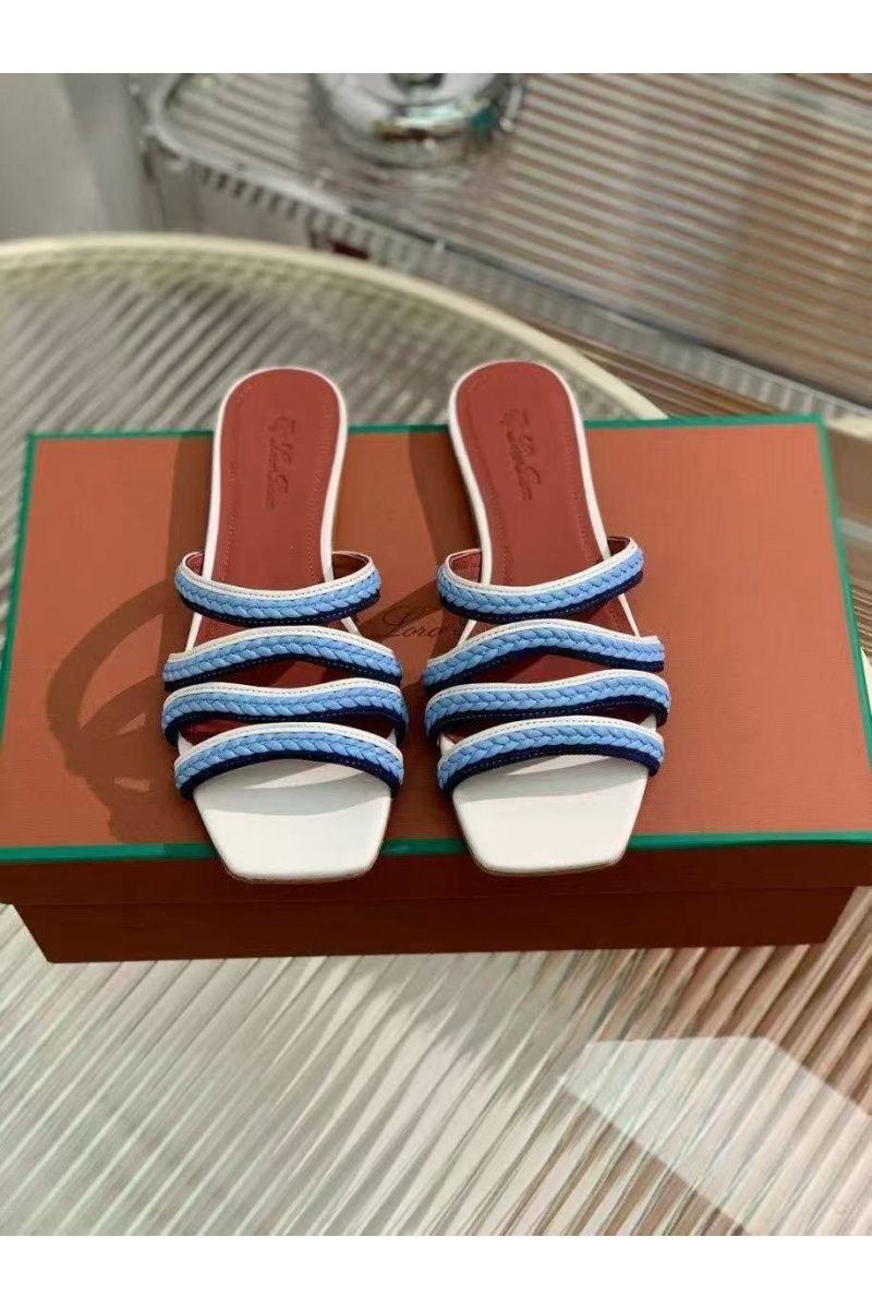 Loro Piana Женские кожаные шлёпанцы Premium