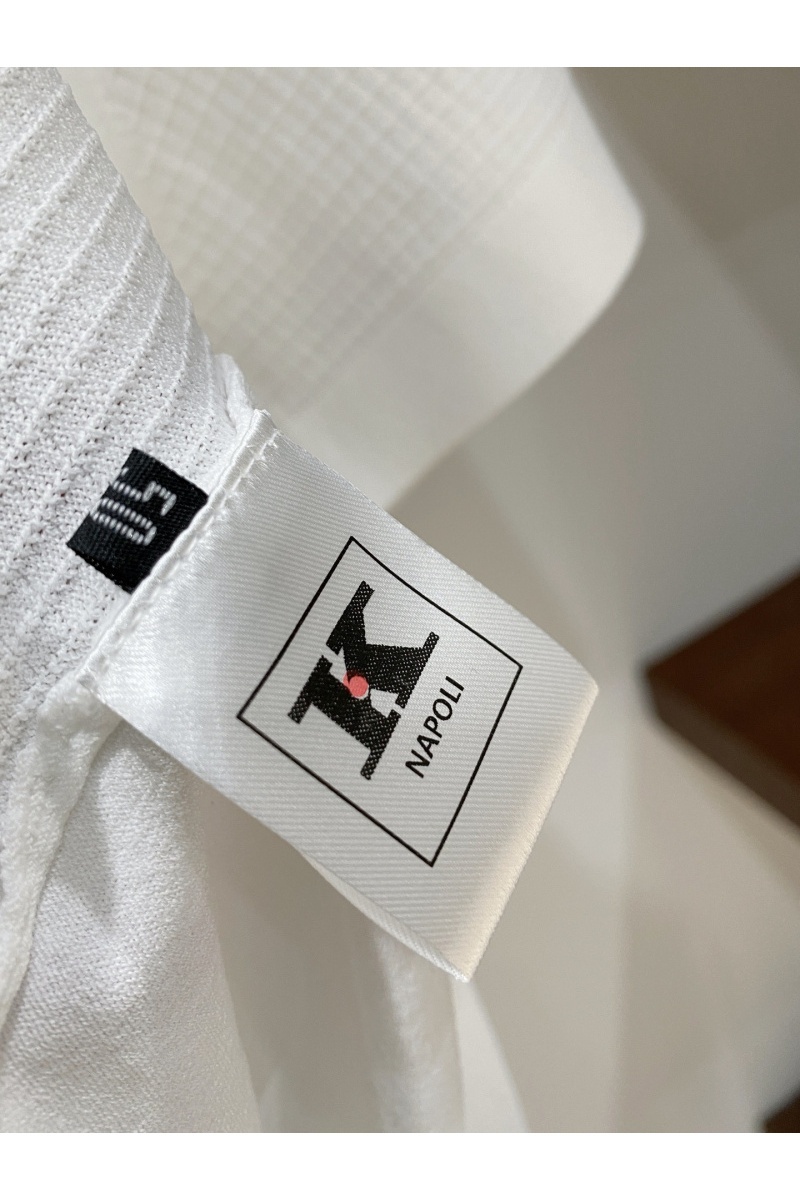 Kiton Мужское белое поло premium