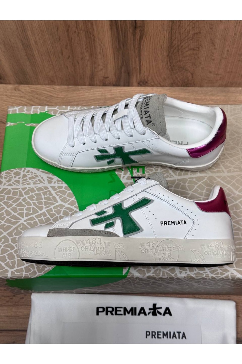 Premiata Женские кожаные кроссовки  Steven 6651