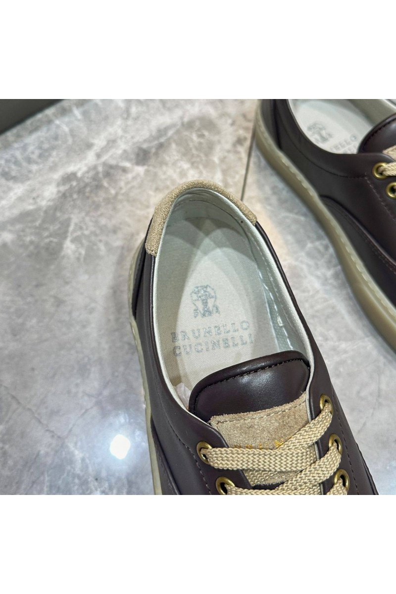 Brunеllо Сuсinеlli Кожаные кеды Sail low-top - Brown