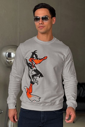 Мужской свитшот "Daffy Duck" - Grey