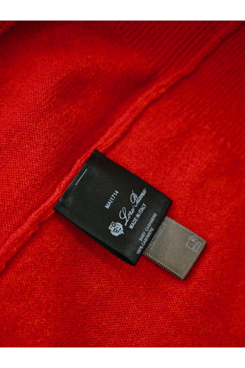 Loro Piana Красное поло с длинным рукавом premium