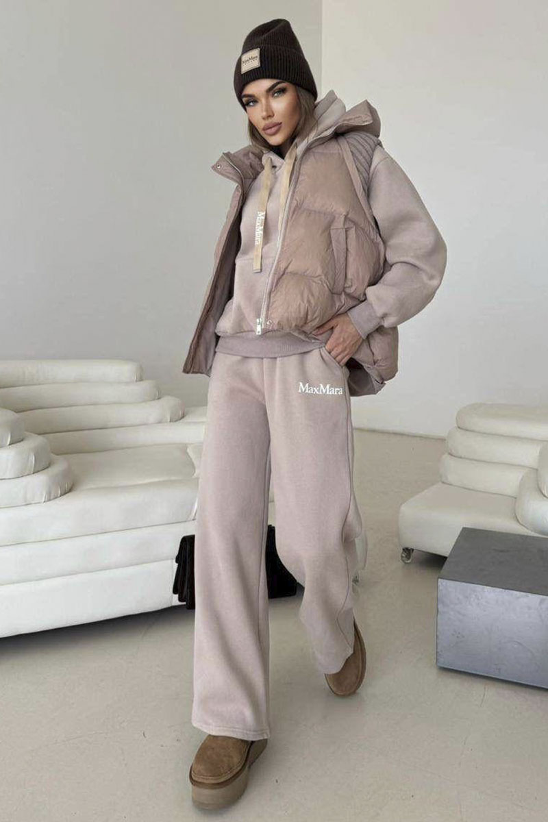 Max Mara Женский костюм тройка на флисе premium - Beige