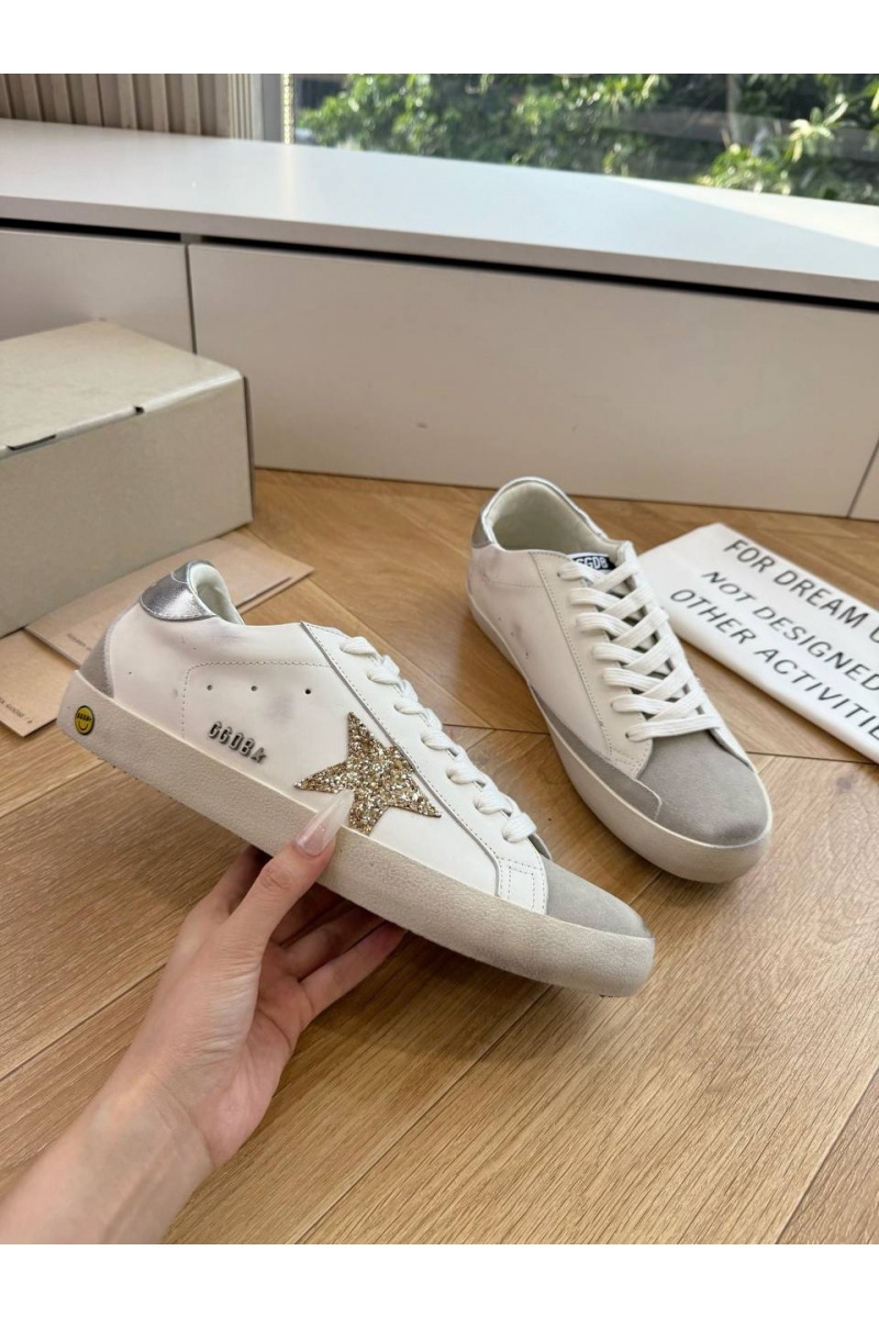 Designer Clothing Женские кожаные кроссовки Golden Goose Super Star premium
