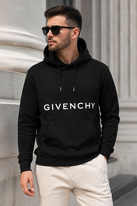 Мужское худи logo-embroidered - Black 