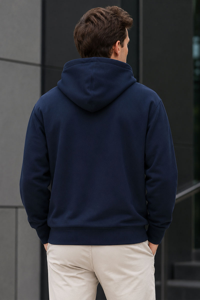 Hugо Воss Тёмно-синее мужское худи Dreeman logo-print
