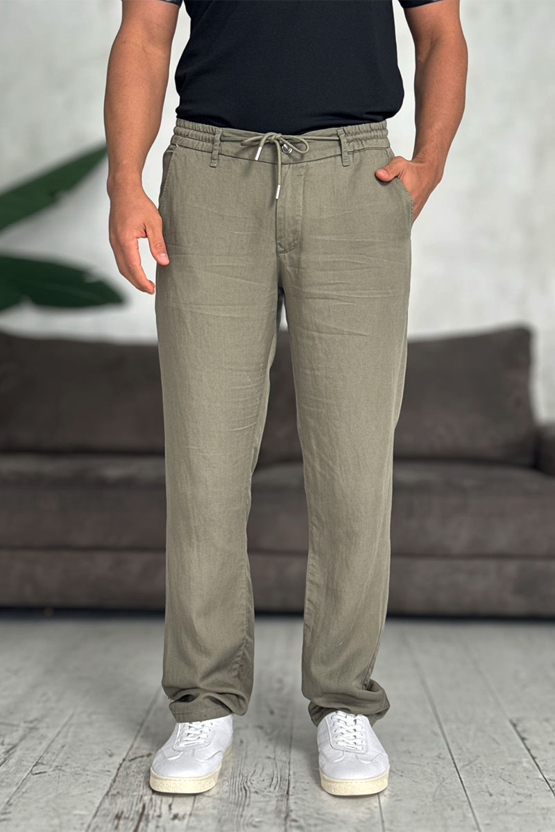 Loro Piana Мужские брюки цвета хаки 