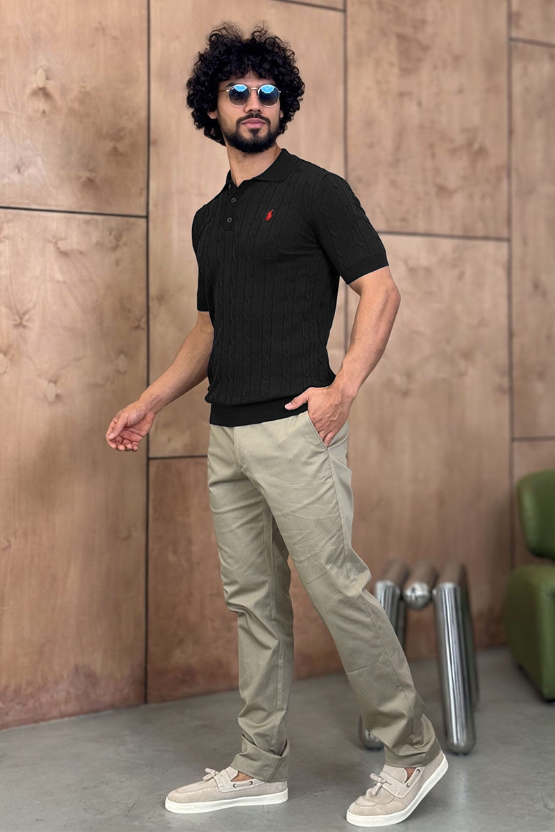 Polo Ralph Lauren Мужское чёрное поло 