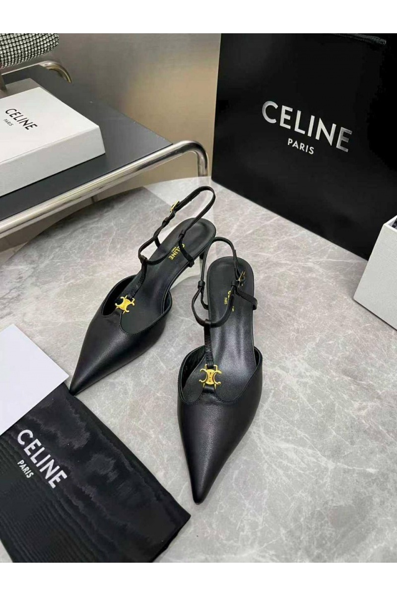 Celine Женские кожаные туфли premium