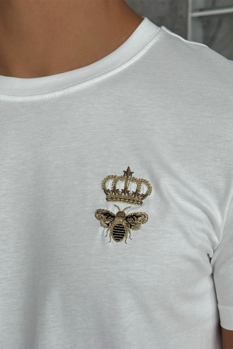 Dоlсе & Gаbbаnа Футболка белого цвета bee and crown 