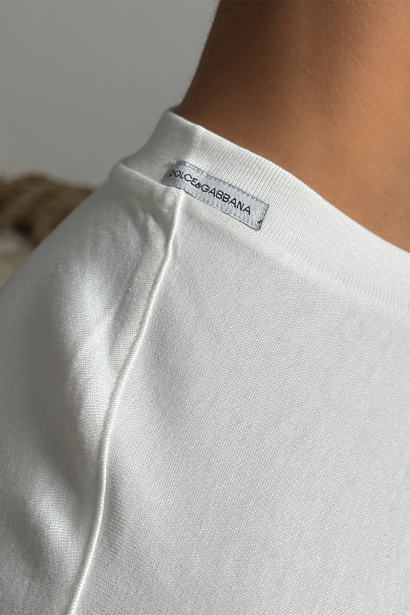 Dоlсе & Gаbbаnа Белая оверсайз футболка logo-plaque