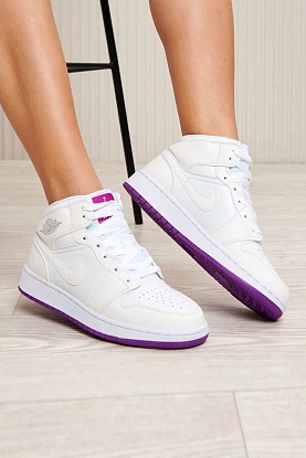 Женские кроссовки Dunk High - White / Purple