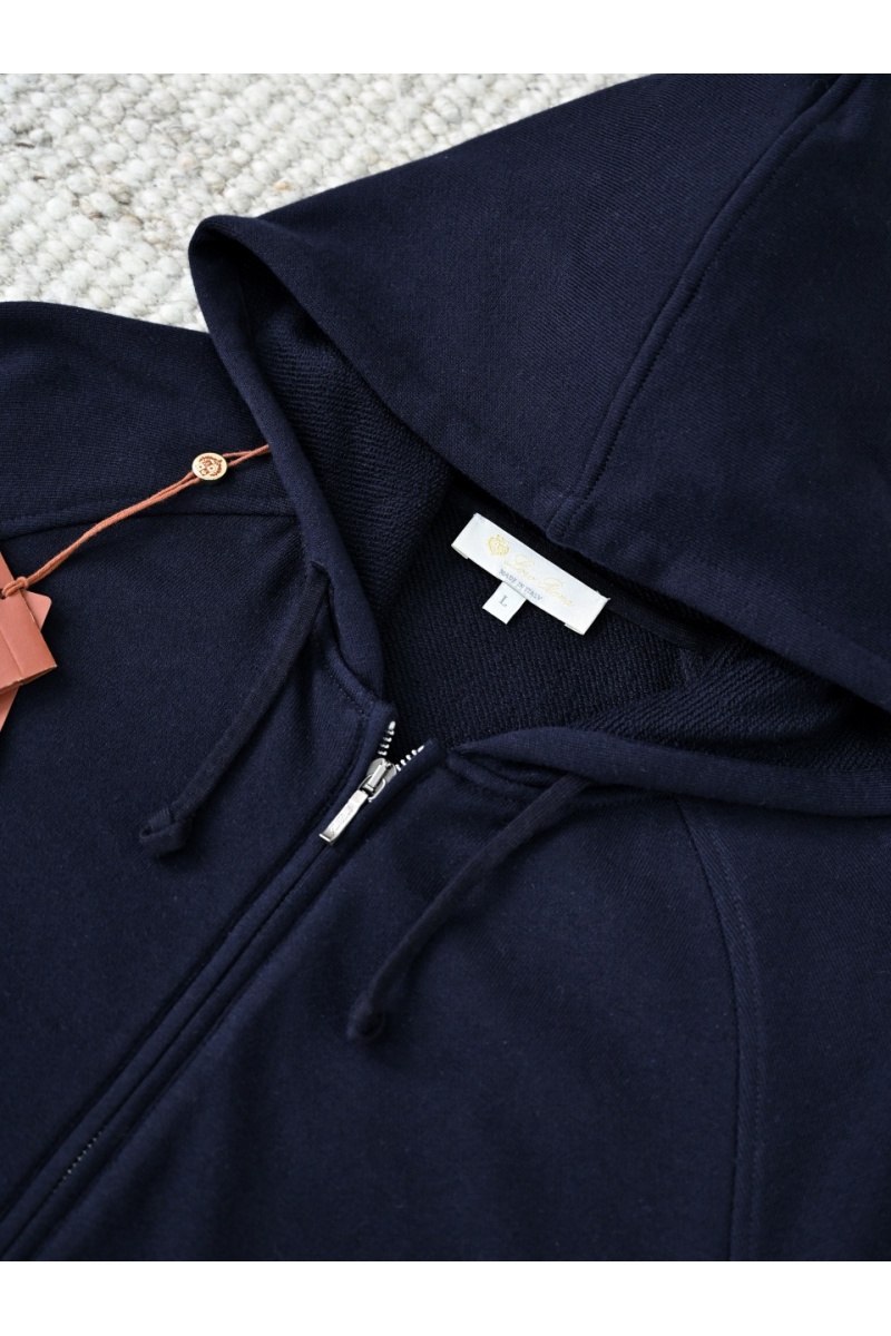 Loro Piana Тёмно-синяя кофта на молнии  premium