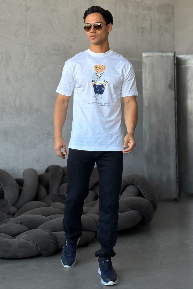 Polo Ralph Lauren Мужская белая футболка "Bear"